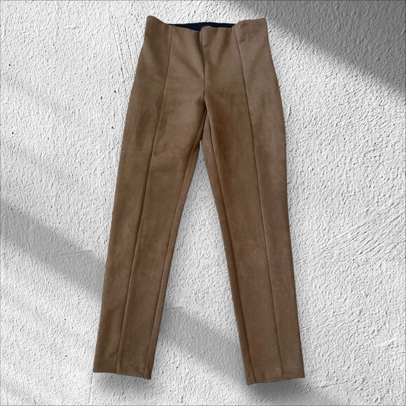 ANN TAYLOR LOFT Brown Faux Suede Leggings Pants Size 6 - Picture 1 of 7